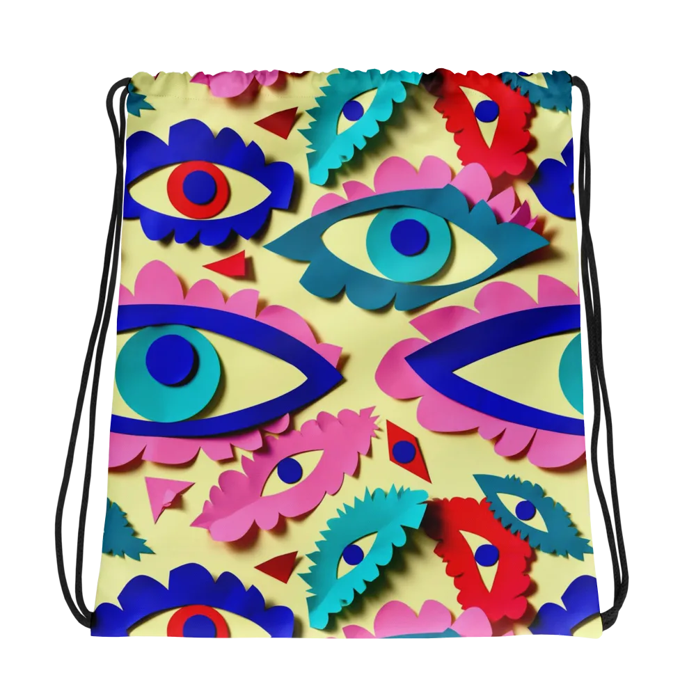 Paper Eye Parade on Drawstring Bag — Photo