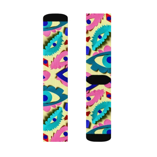 Paper Eye Parade on a Socks