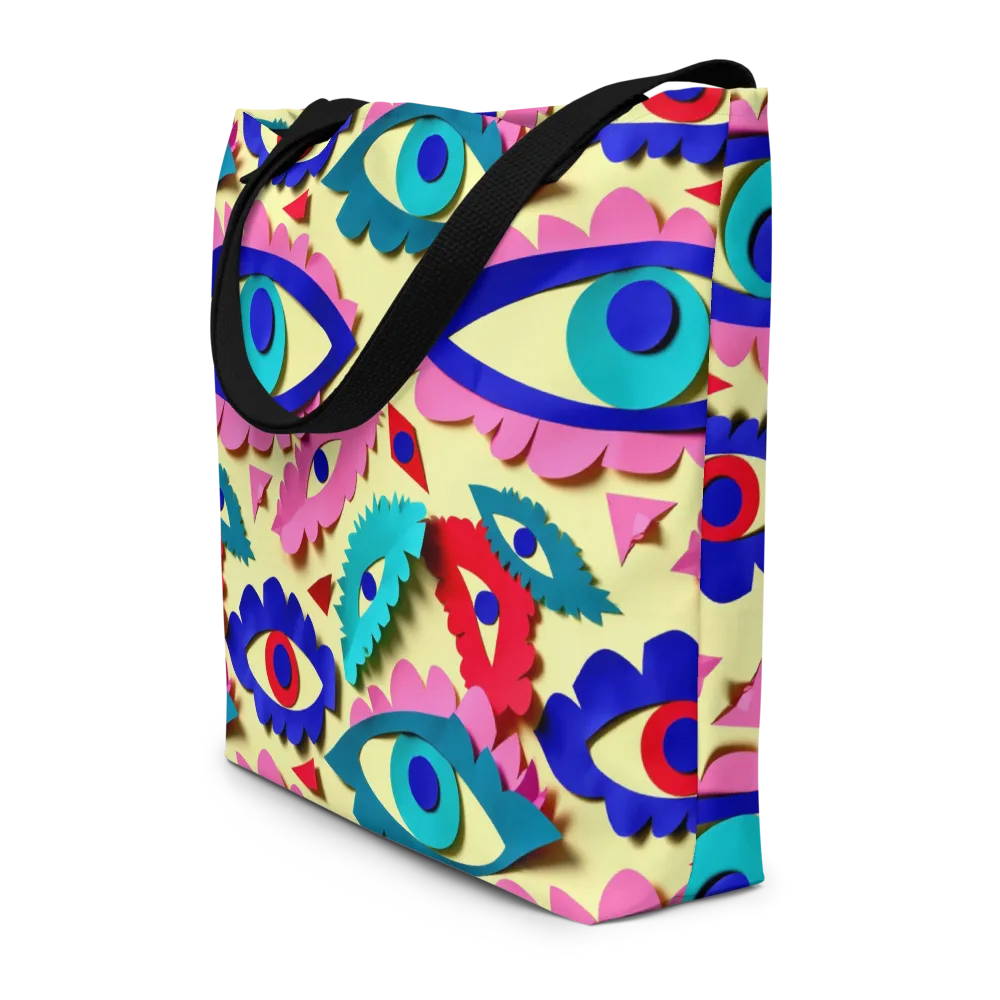 Paper Eye Parade on Large Tote Bag W/ Pocket — Front