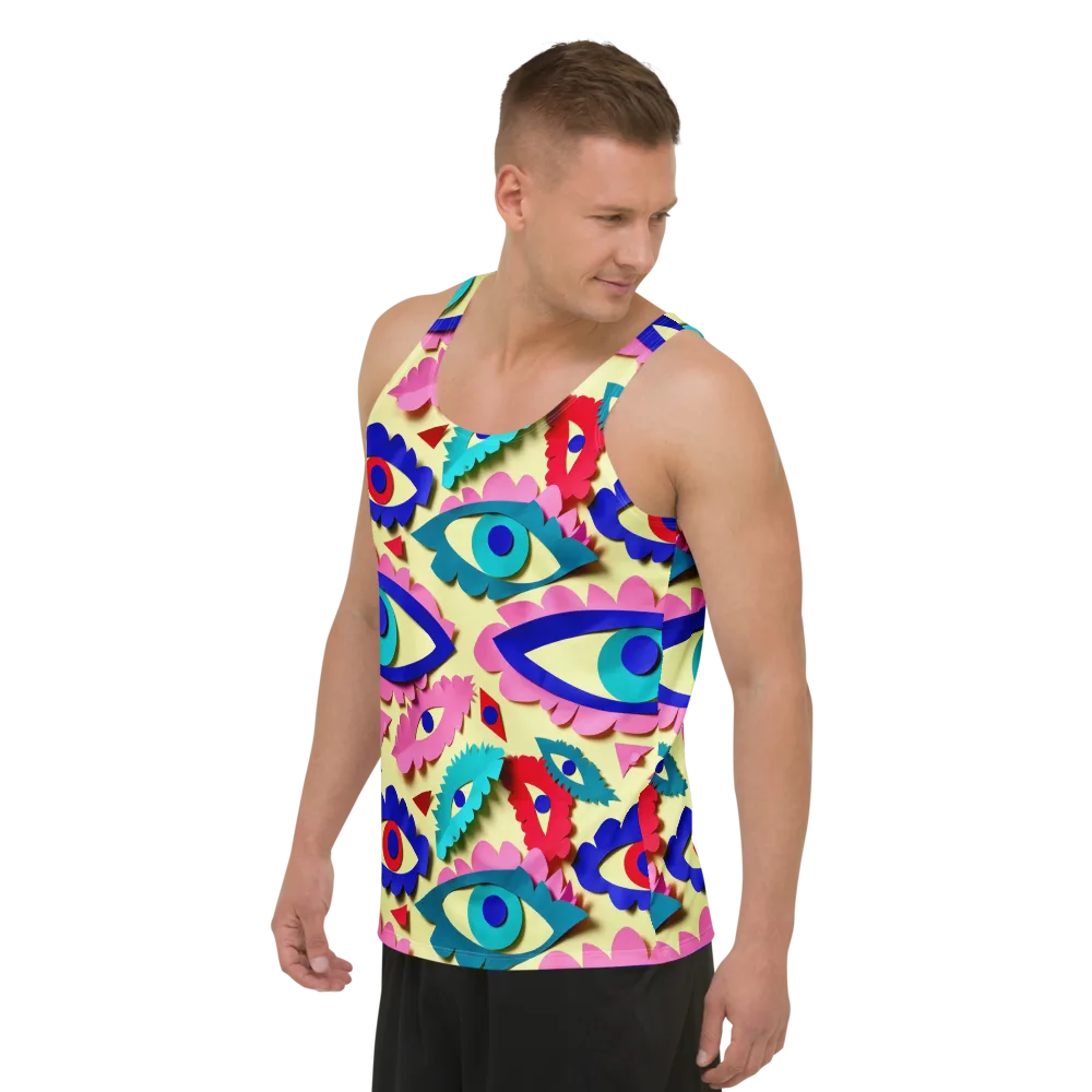 Paper Eye Parade on Men's Tank Top — Left Front