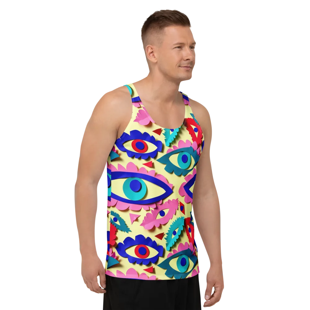 Paper Eye Parade on Men's Tank Top — Right Front