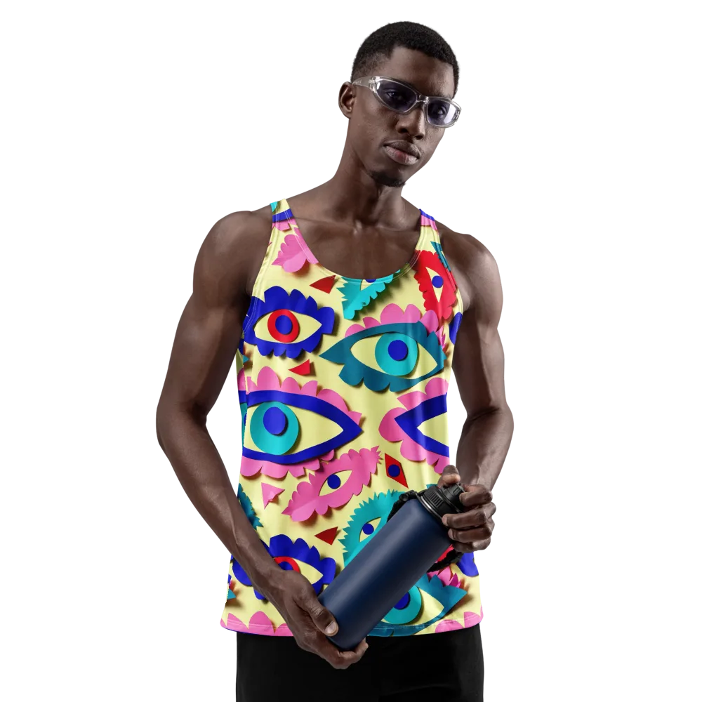 Paper Eye Parade on Men's Tank Top — Front