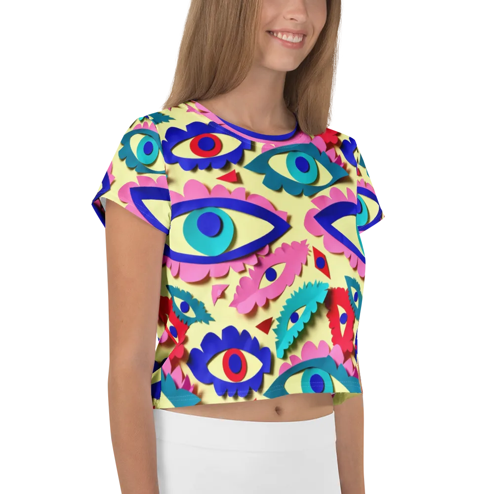 Paper Eye Parade on Crop Tee — Right