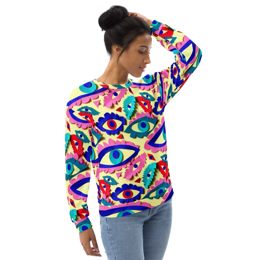 Paper Eye Parade on Sweatshirt — Right Front
