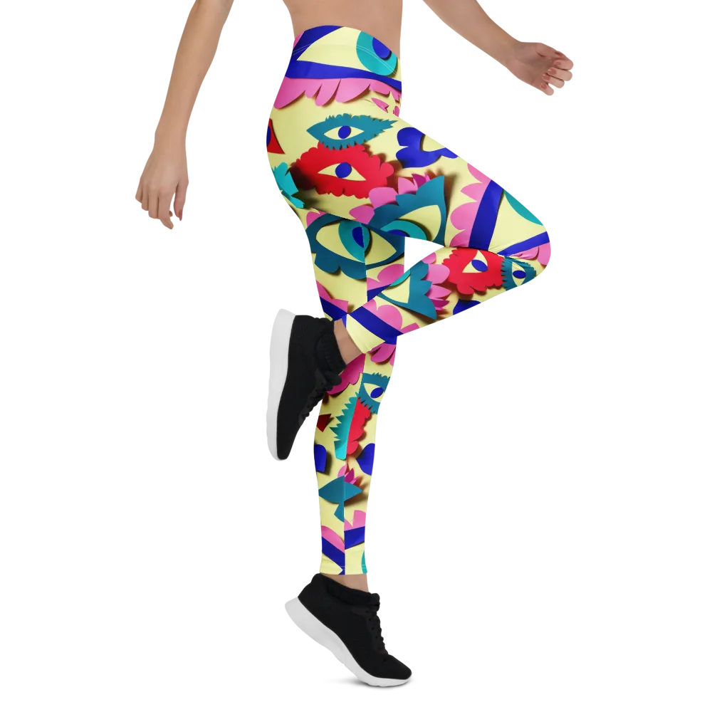 Paper Eye Parade on Leggings — Right