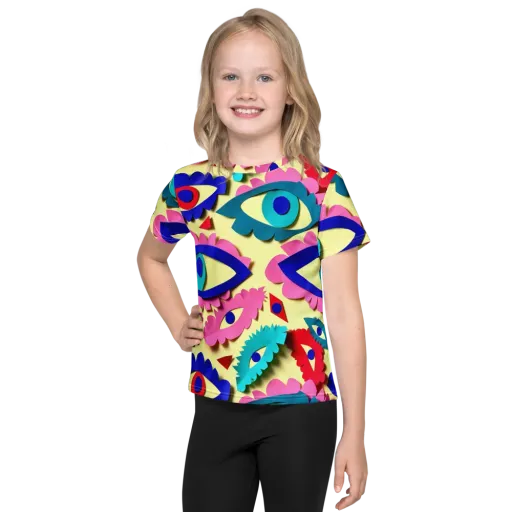 Paper Eye Parade on a Kids Crew Neck T-Shirt