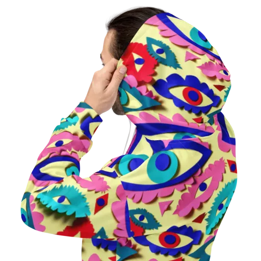 Paper Eye Parade on a Hoodie