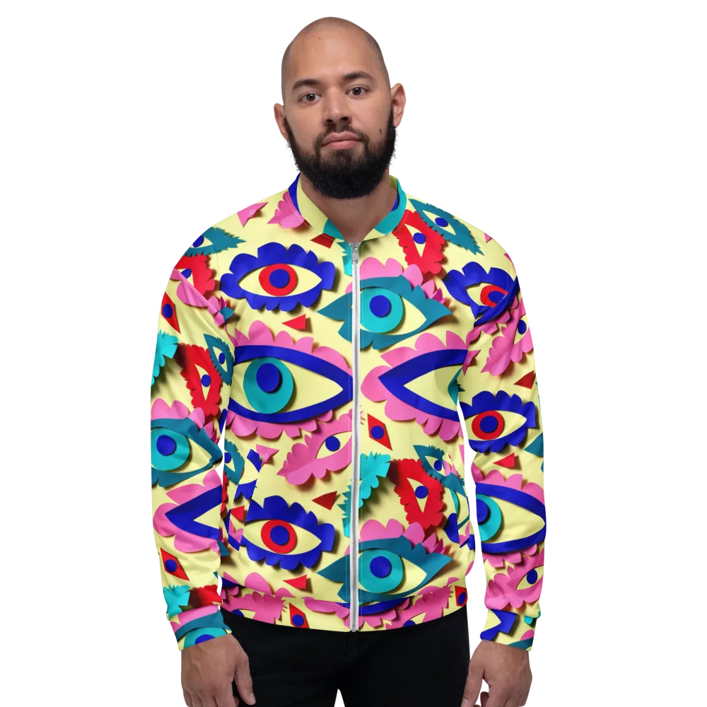 Paper Eye Parade on Bomber Jacket — Front