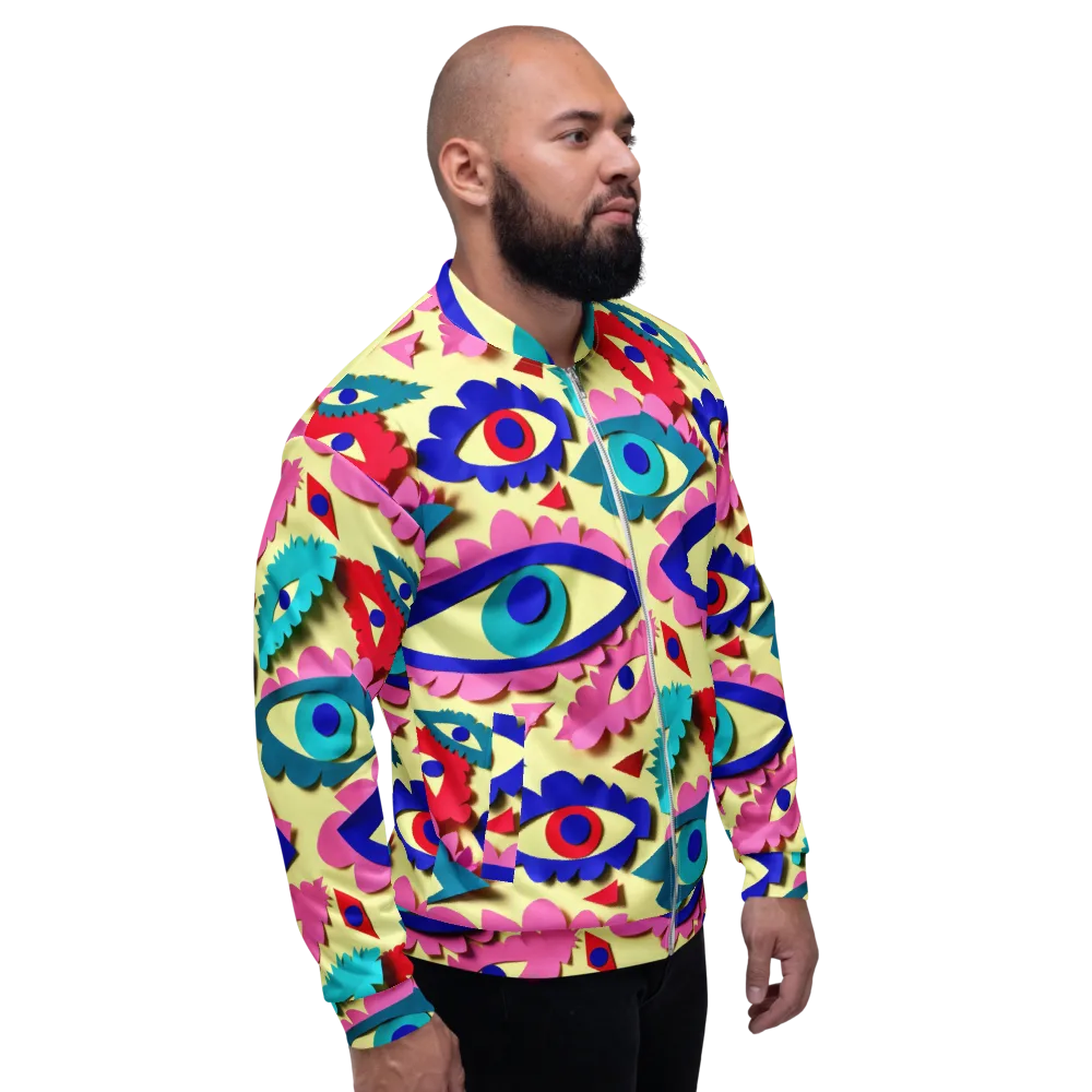 Paper Eye Parade on Bomber Jacket — Right