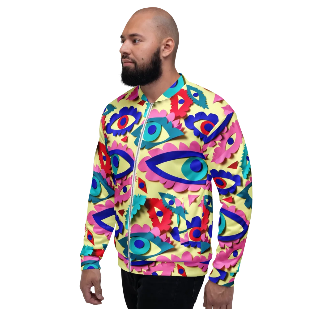 Paper Eye Parade on Bomber Jacket — Left