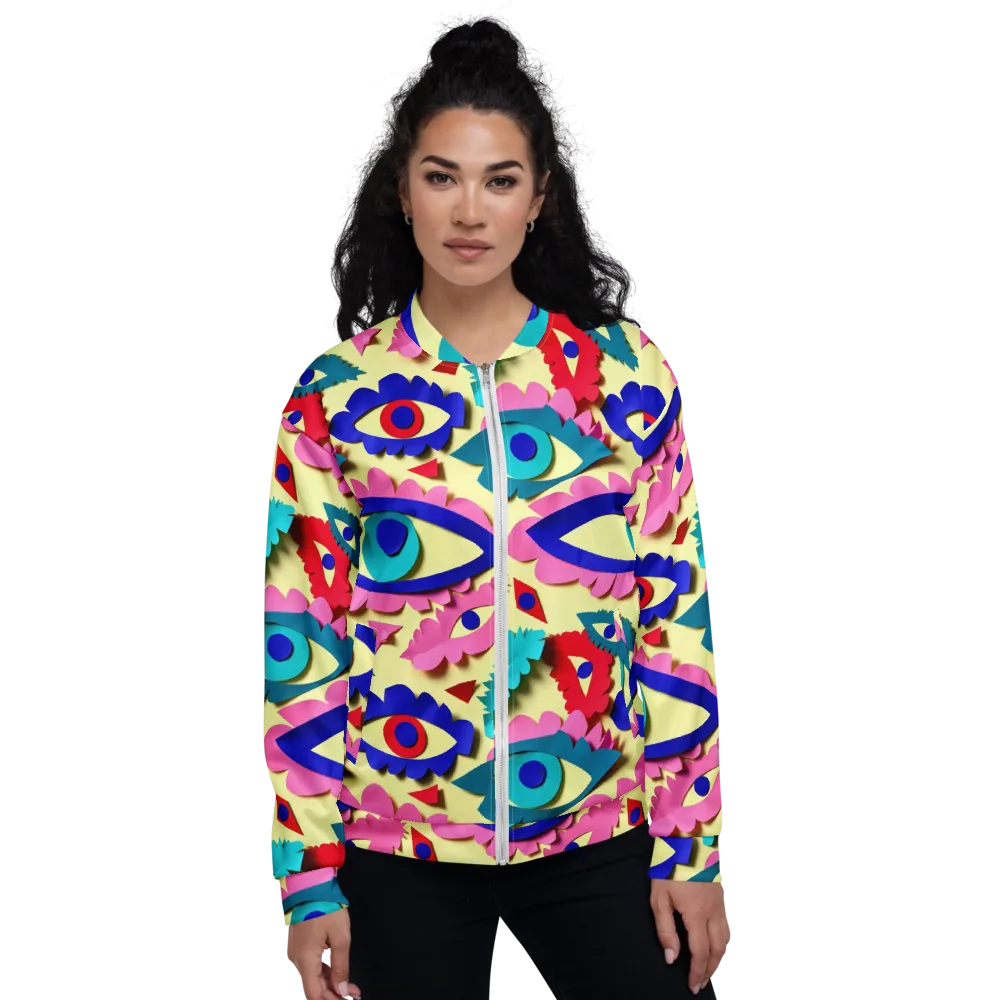 Paper Eye Parade on Bomber Jacket — Front