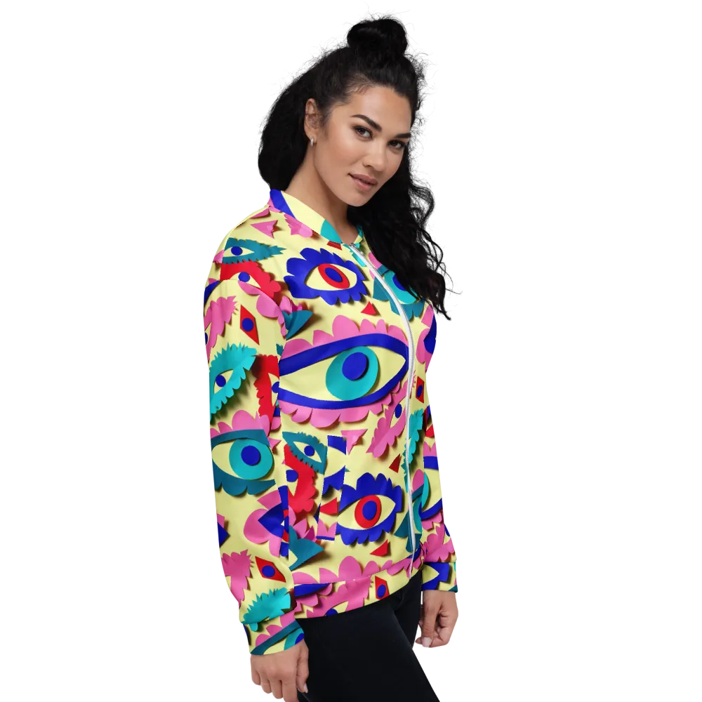 Paper Eye Parade on Bomber Jacket — Right