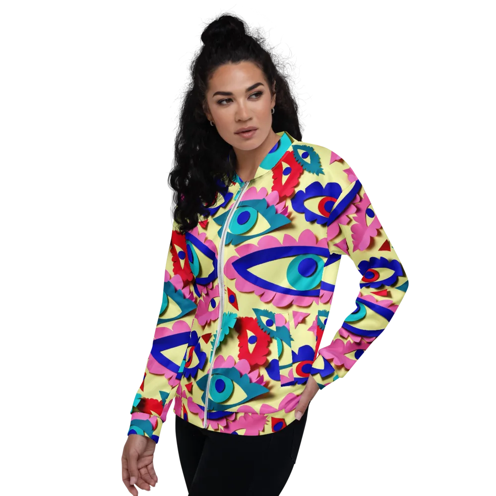 Paper Eye Parade on Bomber Jacket — Left