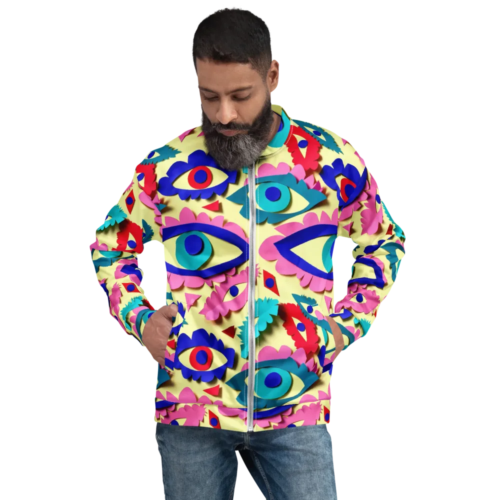 Paper Eye Parade on Bomber Jacket — Front