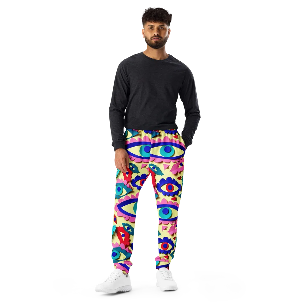 Paper Eye Parade on Men's Joggers — Front