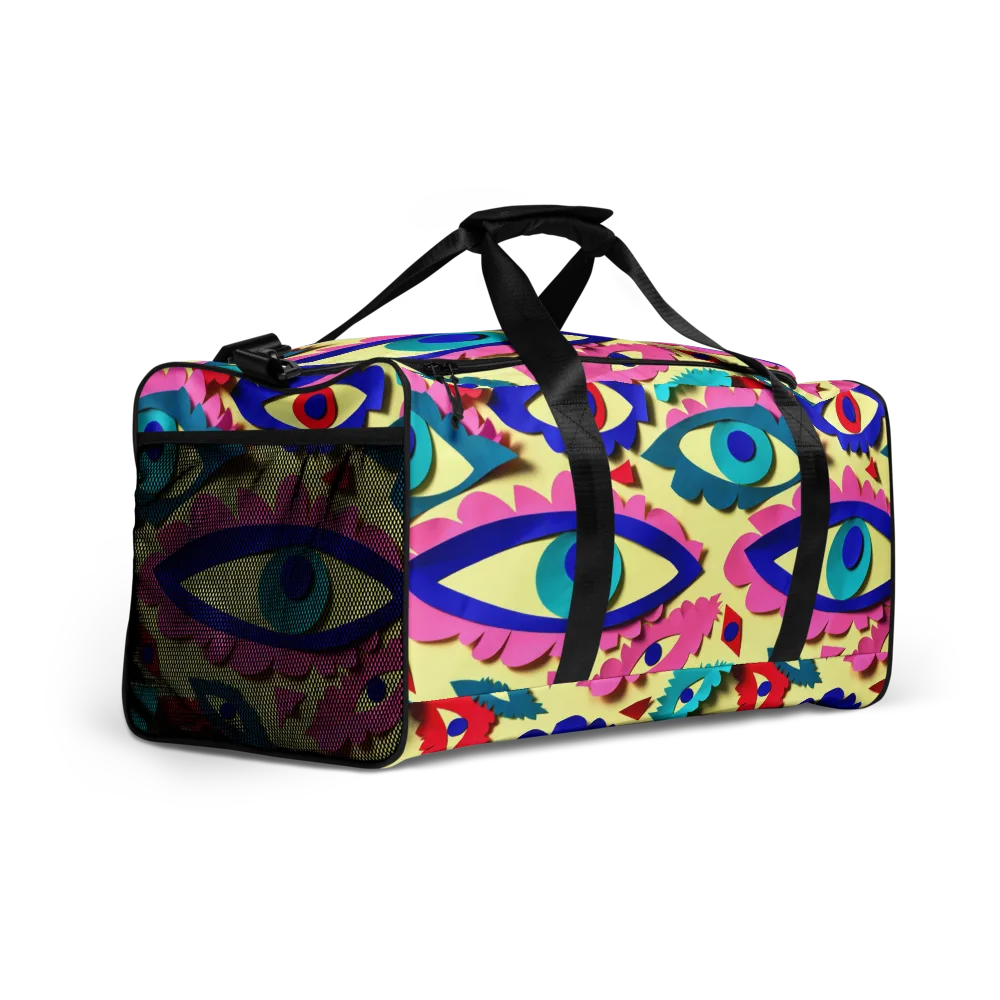 Paper Eye Parade on Duffle Bag — Right Front