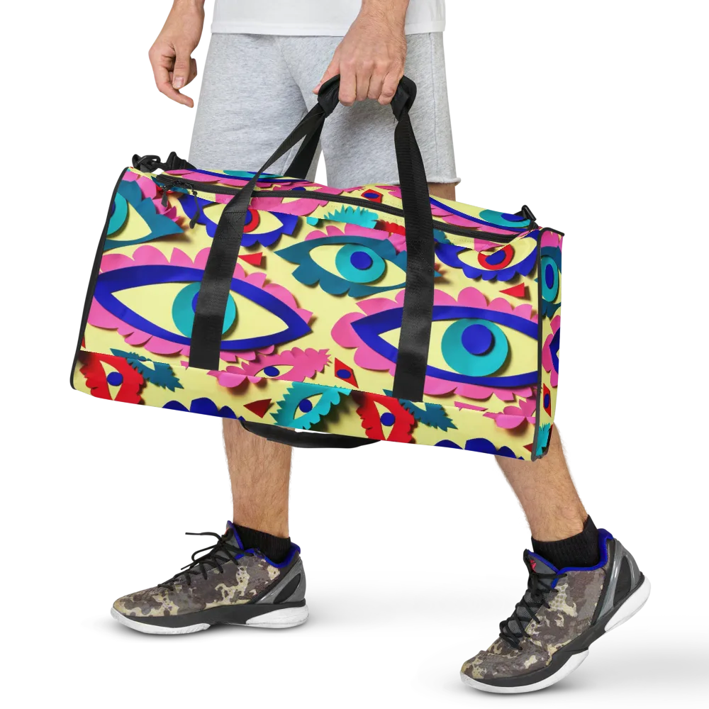 Paper Eye Parade on Duffle Bag — Front
