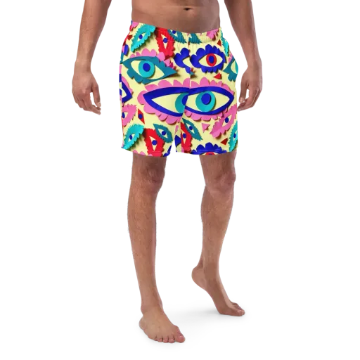 Paper Eye Parade on a Swim Trunks
