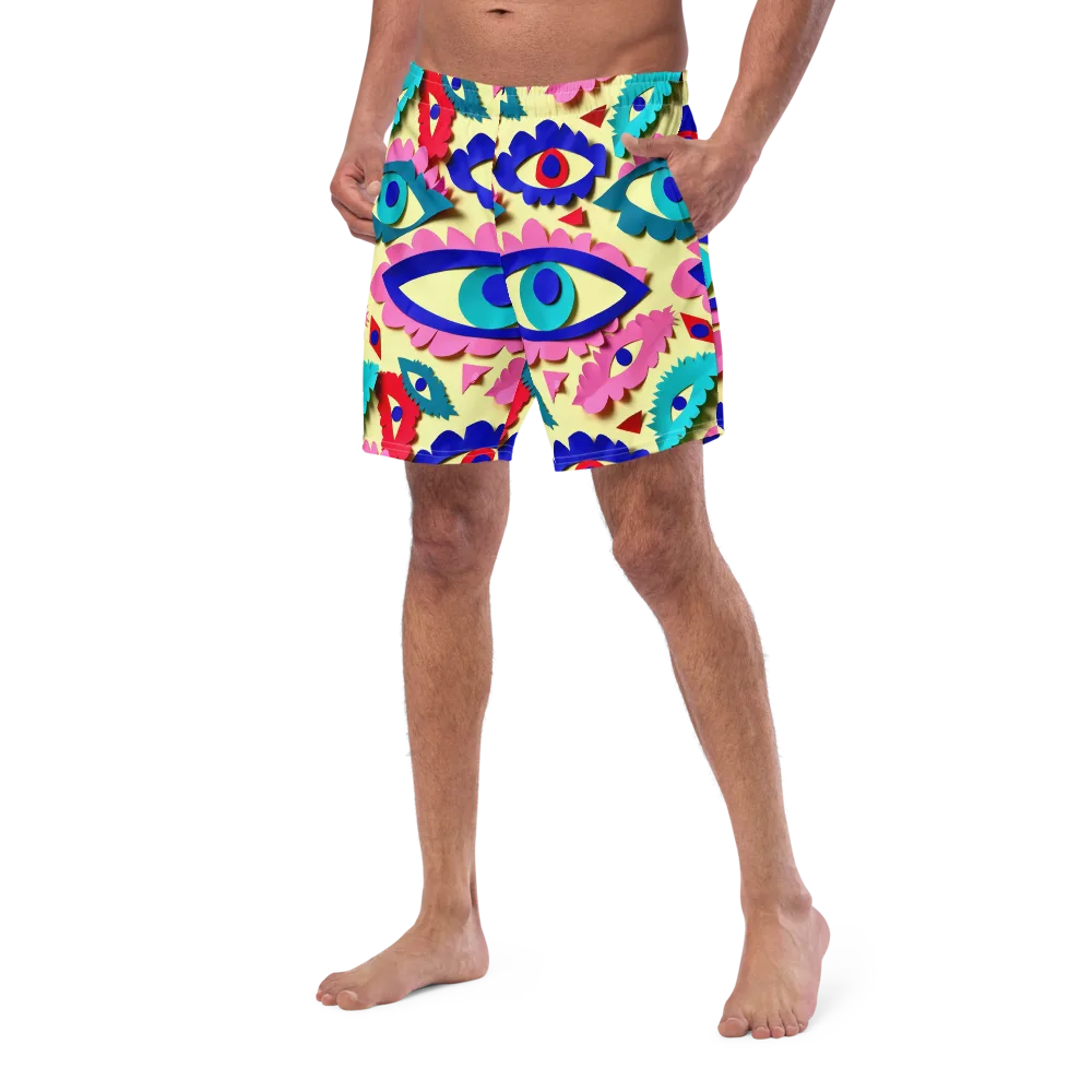 Paper Eye Parade on Swim Trunks — Left Front