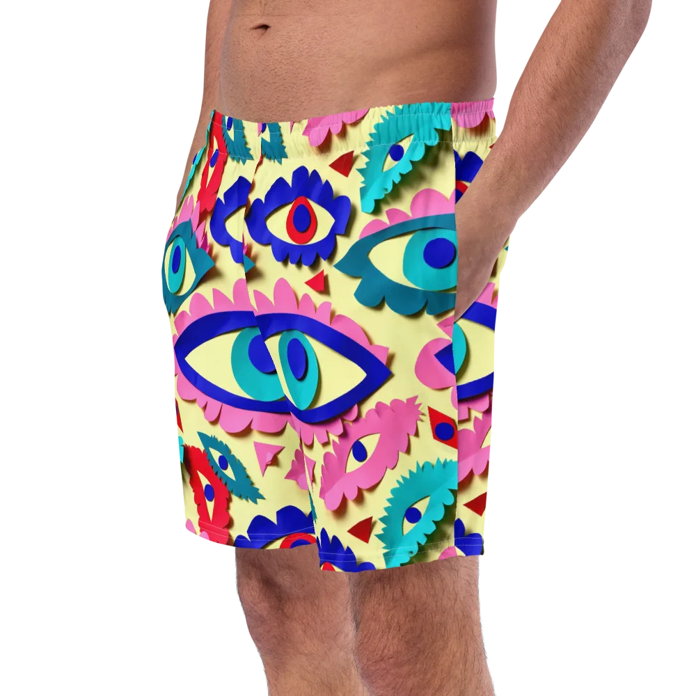 Paper Eye Parade on Swim Trunks — Left Front