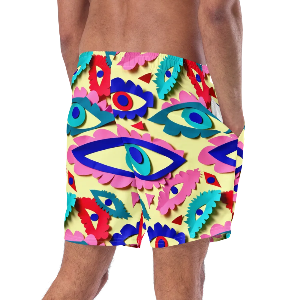 Paper Eye Parade on Swim Trunks — Right Back