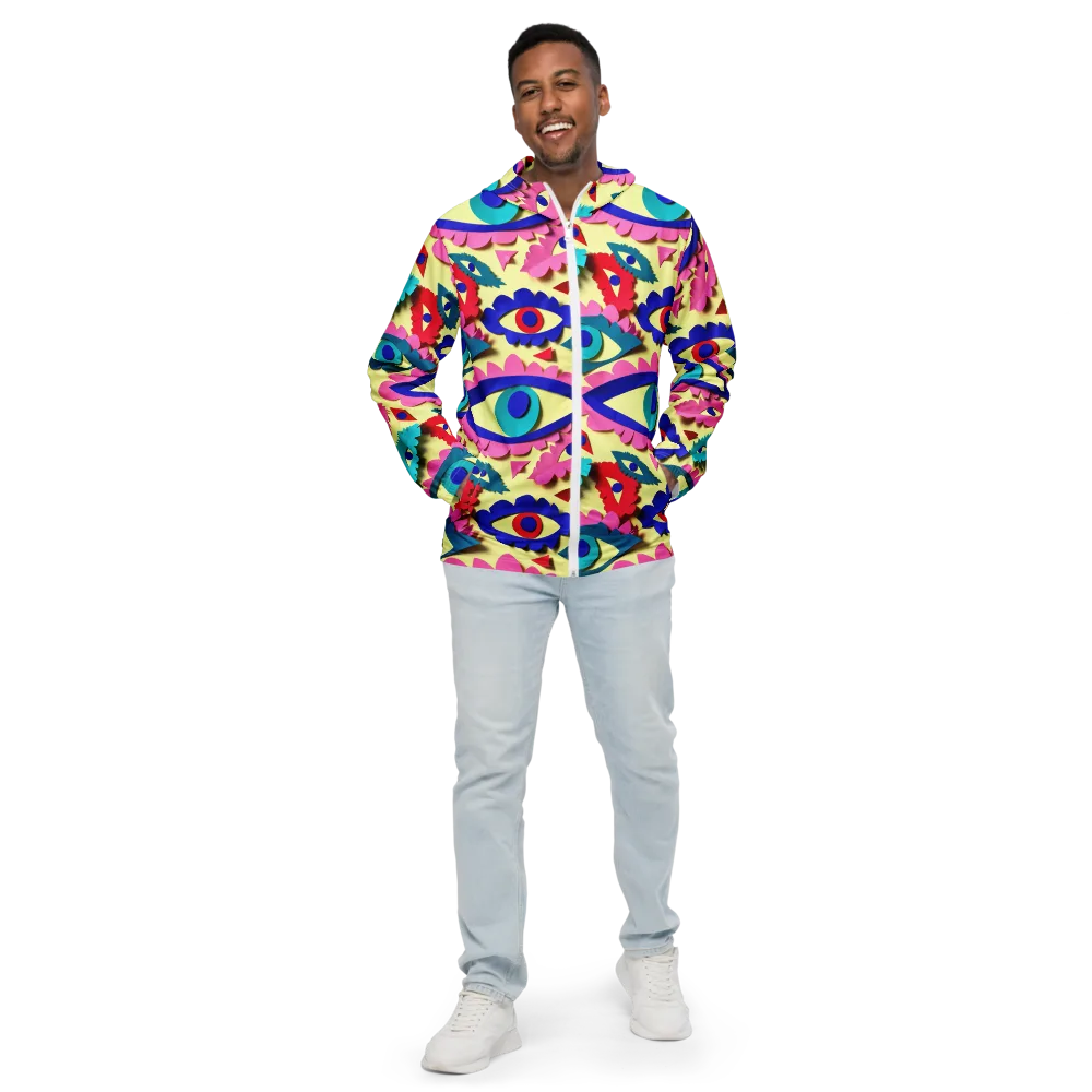 Paper Eye Parade on Men's Windbreaker — Front