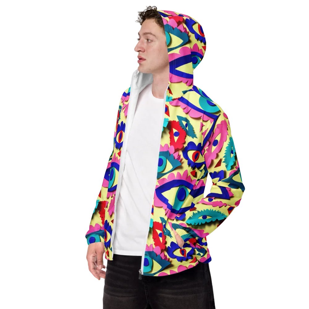 Paper Eye Parade on Men's Windbreaker — Left Front