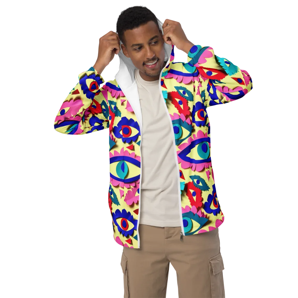 Paper Eye Parade on Men's Windbreaker — Front