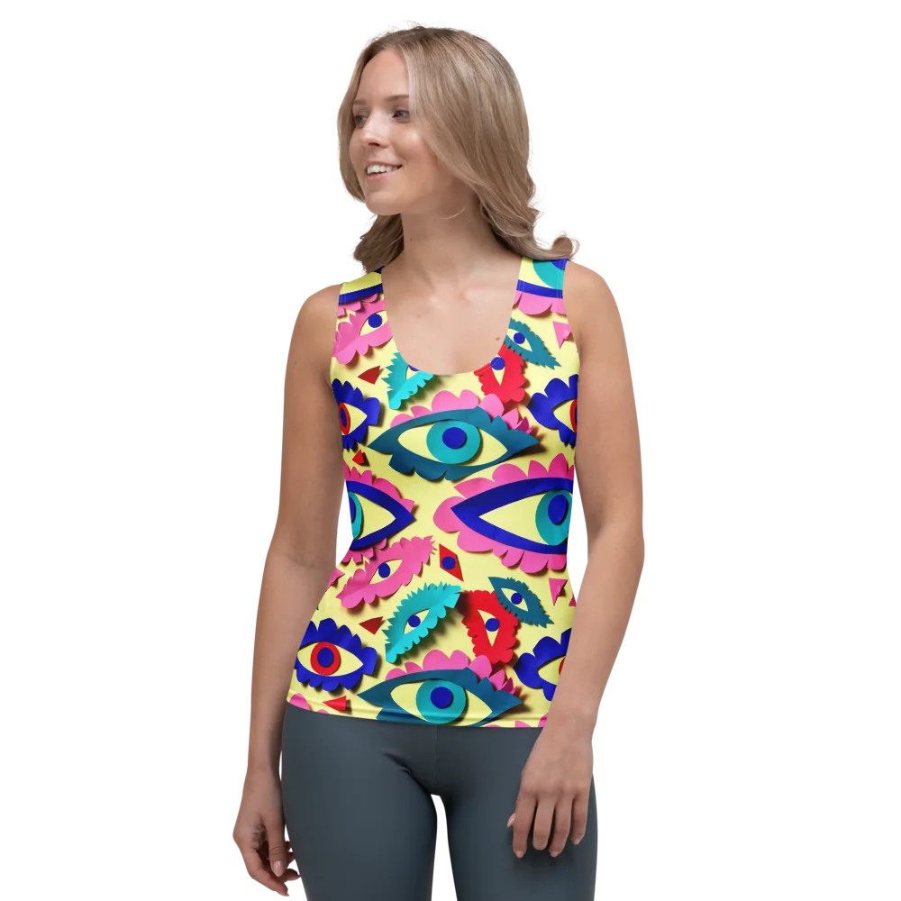 Paper Eye Parade on Women's Tank Top — Front