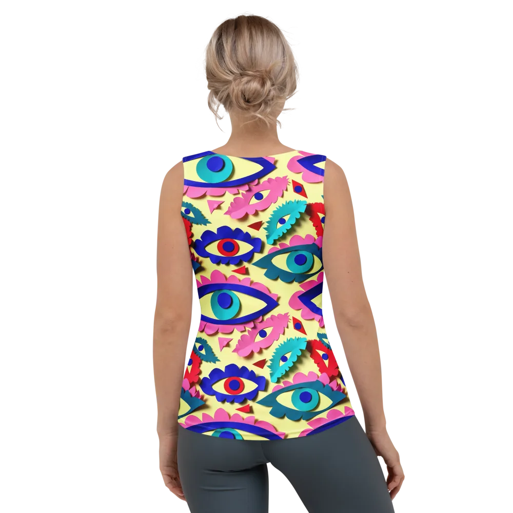 Paper Eye Parade on Women's Tank Top — Back