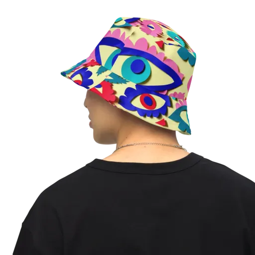 Paper Eye Parade on a Reversible Bucket Hat