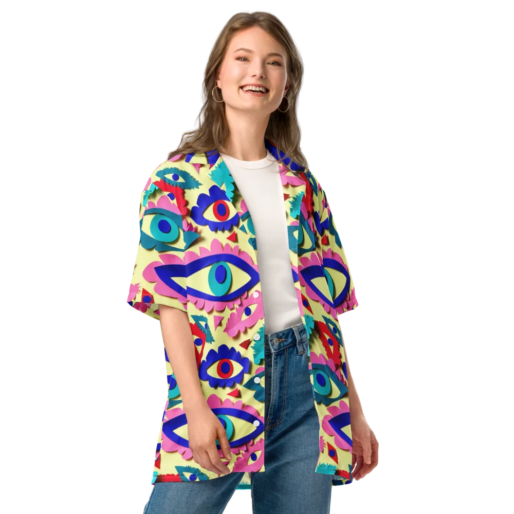Paper Eye Parade on Button Shirt — Front