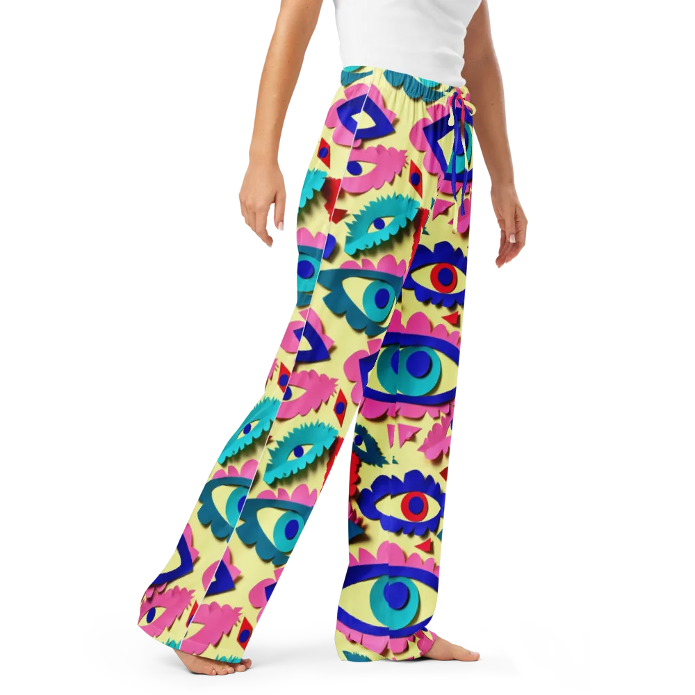 Paper Eye Parade on Women's Pajama Pants — Right Front
