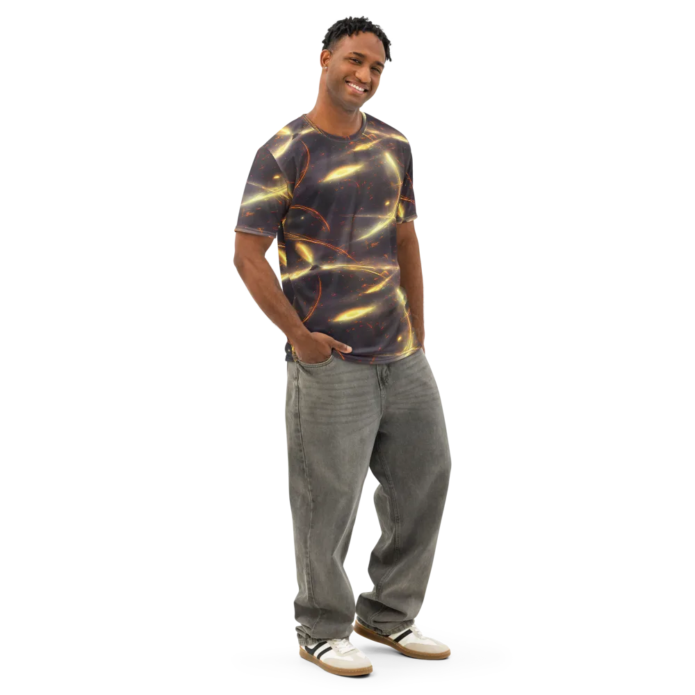 Stellar Arcana on Men's Cotton Crew Neck T-Shirt — Right Front