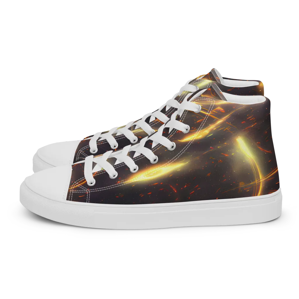 Stellar Arcana on Men's High Top Canvas Shoes — Left