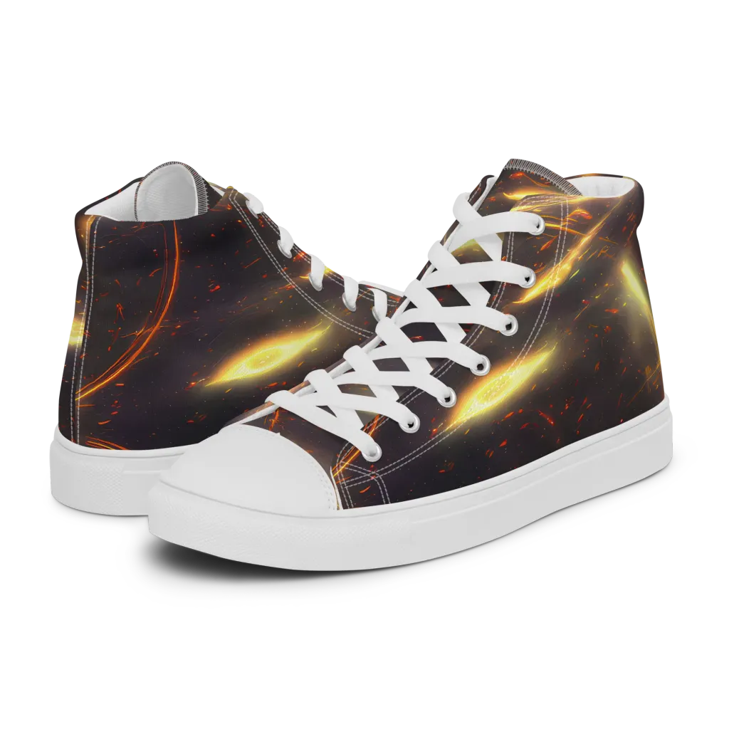 Stellar Arcana on Men's High Top Canvas Shoes — Left