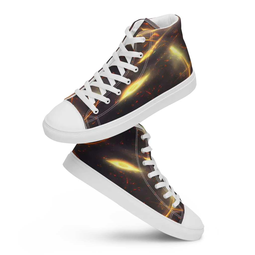 Stellar Arcana on Men's High Top Canvas Shoes — Front
