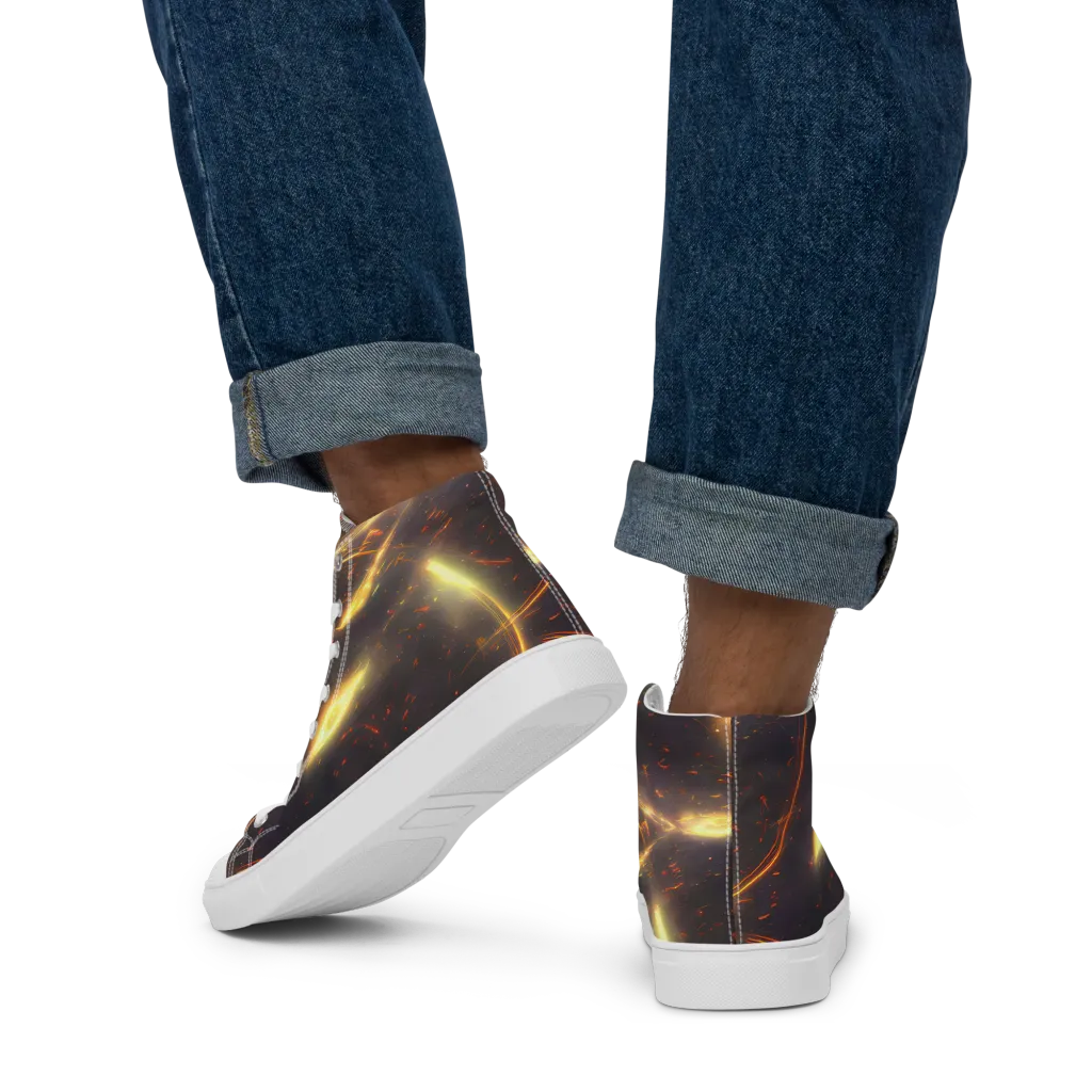 Stellar Arcana on Men's High Top Canvas Shoes — Back