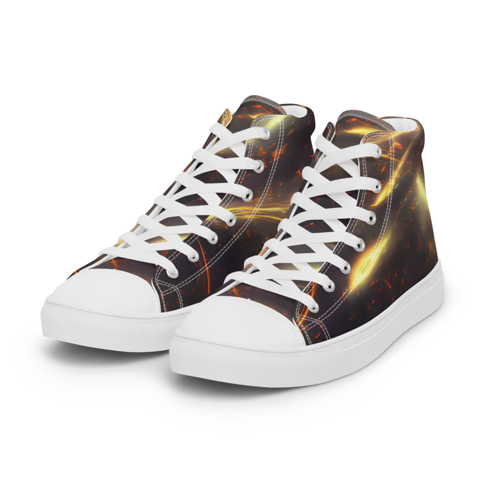 Stellar Arcana on Women's High Top Canvas Shoes — Left Front