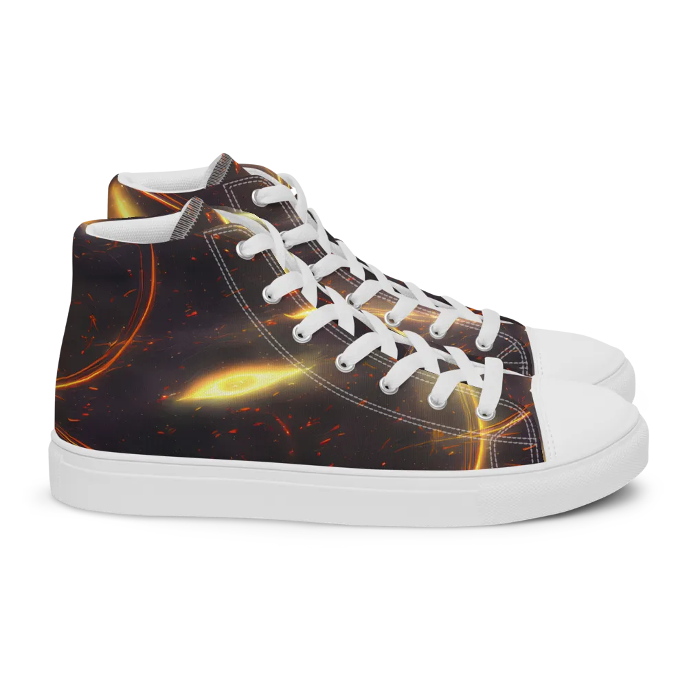 Stellar Arcana on Women's High Top Canvas Shoes — Right