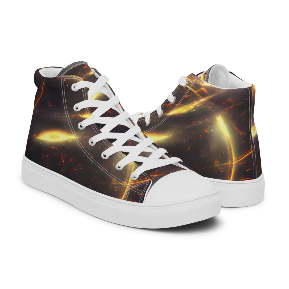 Stellar Arcana on Women's High Top Canvas Shoes — Right