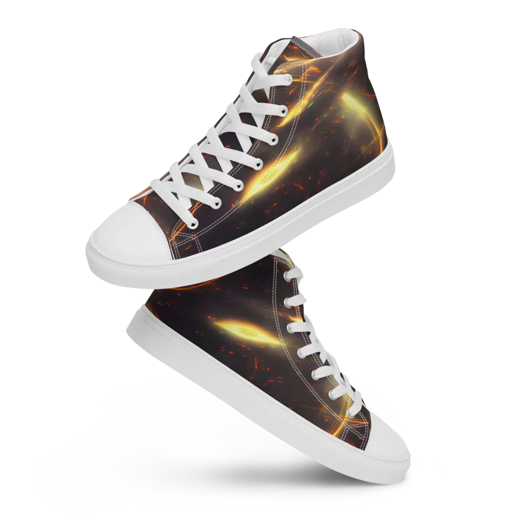 Stellar Arcana on Women's High Top Canvas Shoes — Front