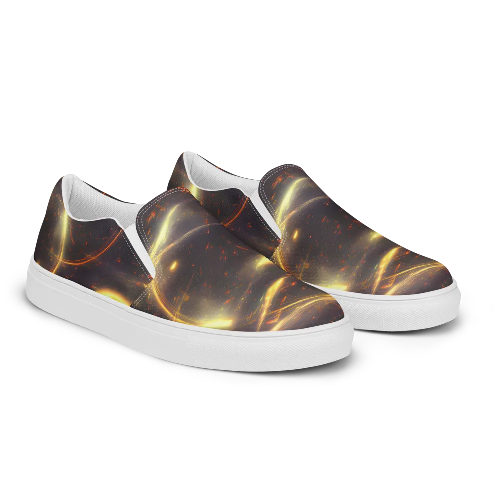Stellar Arcana on Men's Slip-On Canvas Shoes — Right Front