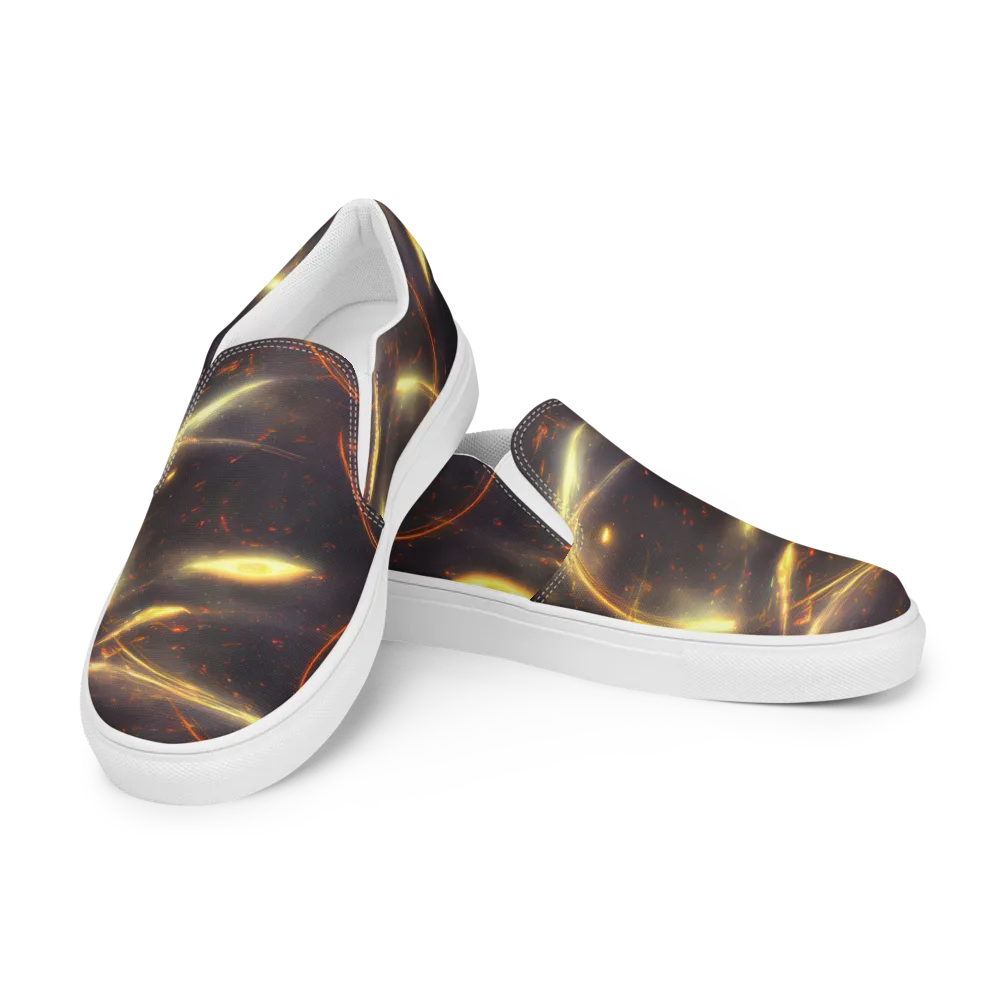 Stellar Arcana on Men's Slip-On Canvas Shoes — Left Front