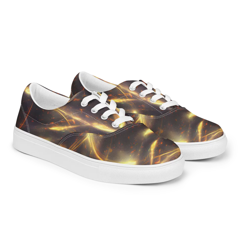 Stellar Arcana on Men's Lace-Up Canvas Shoes — Right Front