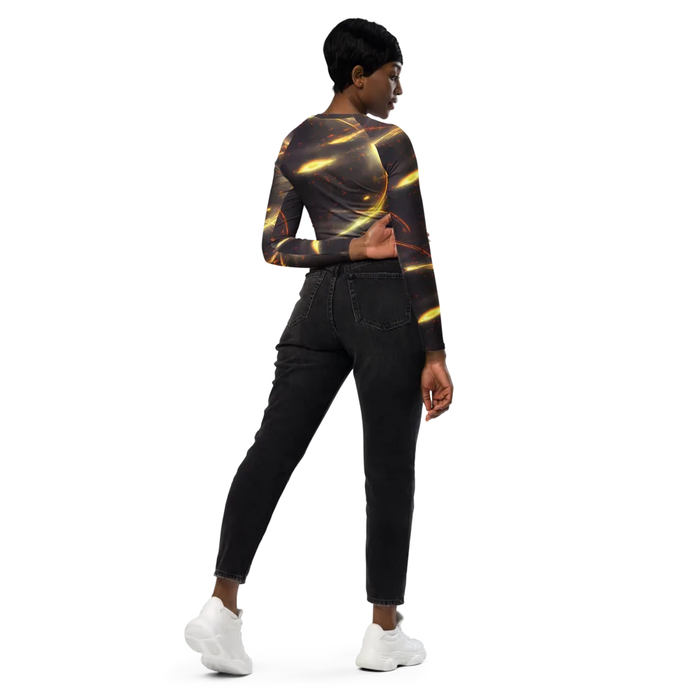 Stellar Arcana on Long Sleeve Crop Top — Right Back