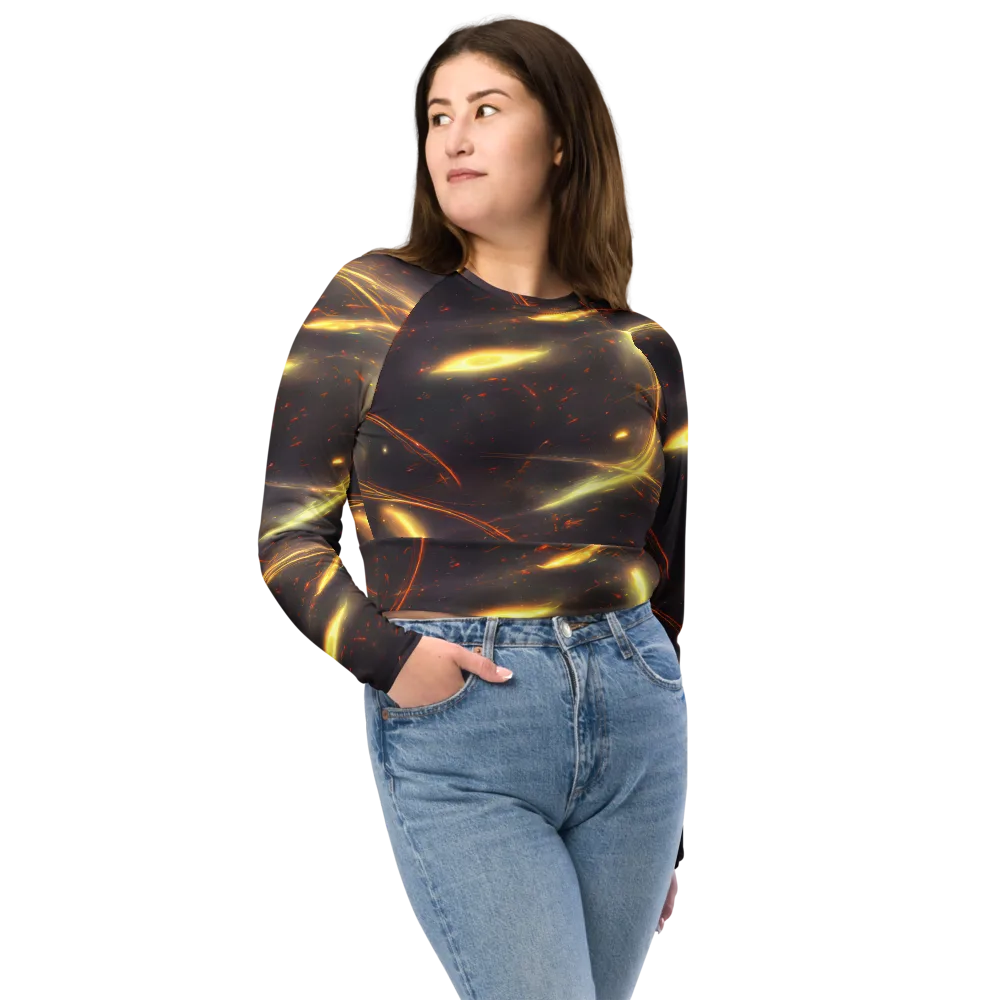 Stellar Arcana on Long Sleeve Crop Top — Front