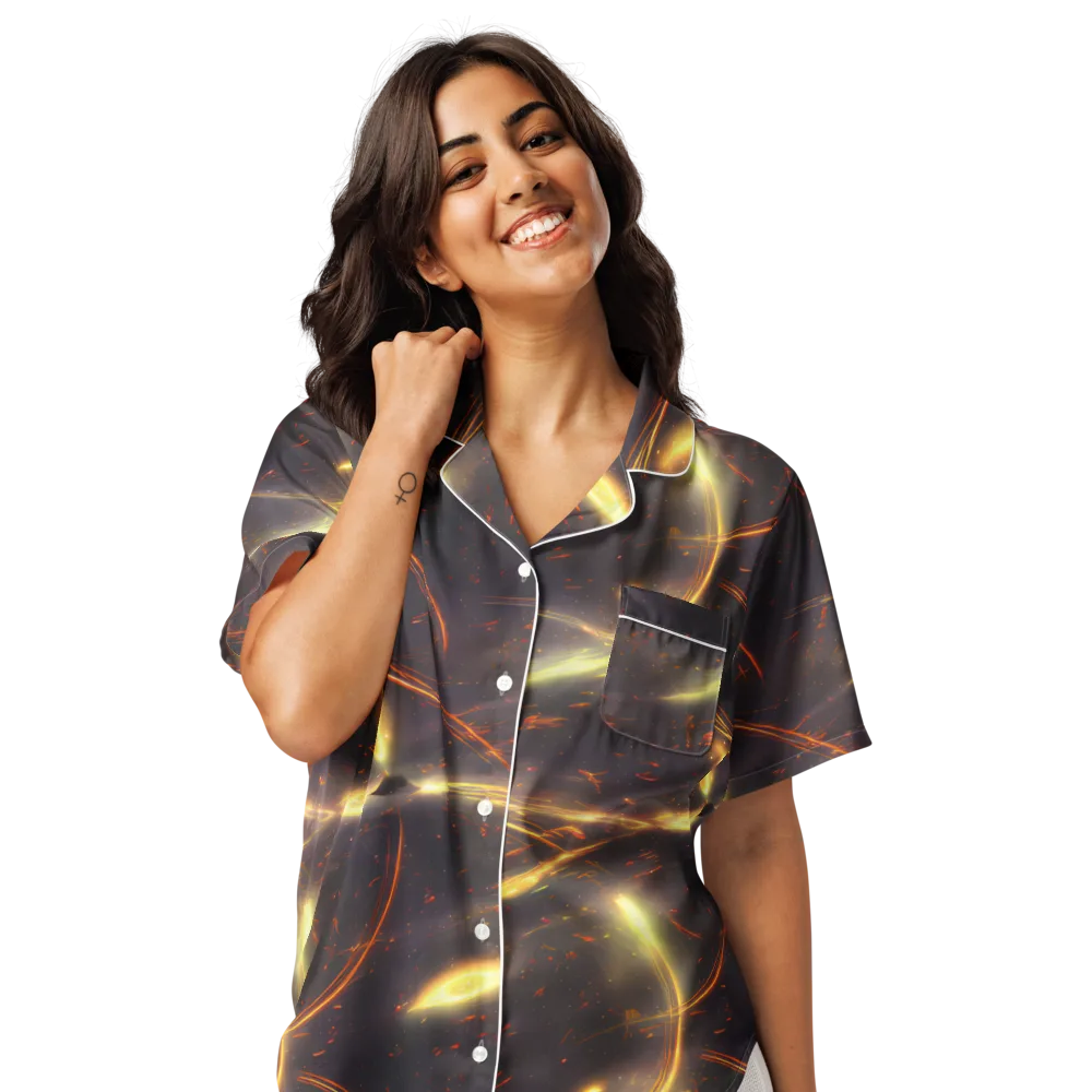 Stellar Arcana on Women's Short Sleeve Pajama Top — Front