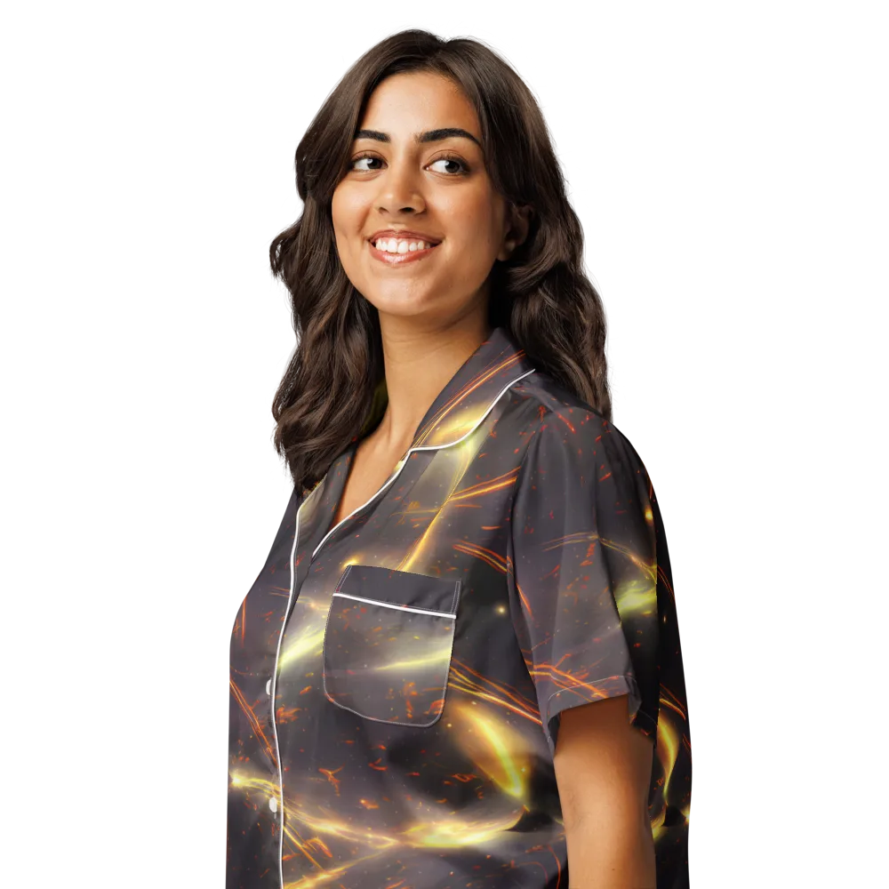 Stellar Arcana on Women's Short Sleeve Pajama Top — Left Front