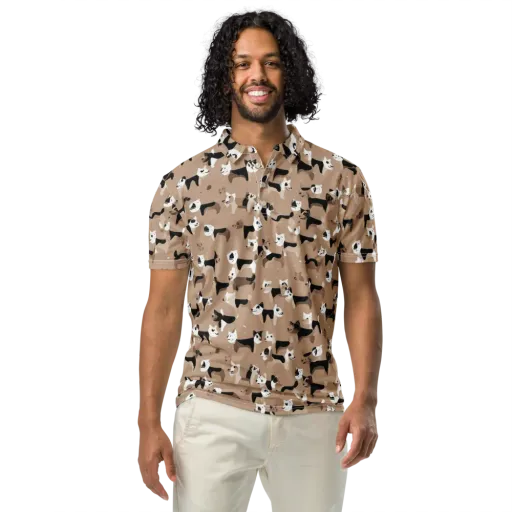 Café Catwalk on a Men's Slim Fit Polo Shirt